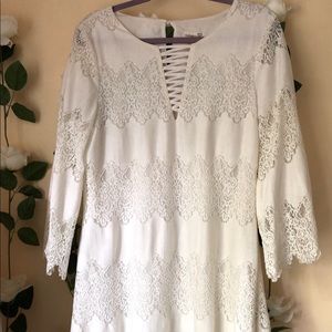 Beautiful white lace shift dress
